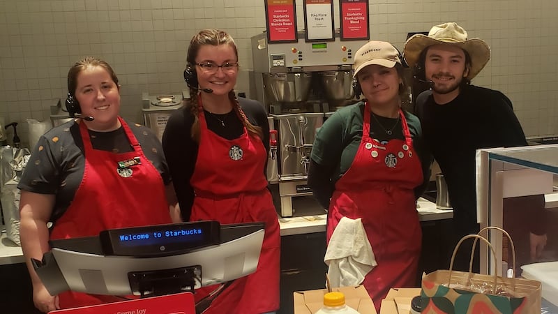 The Starbucks on Pike Street in Marietta donated some coffee and other treats to people...