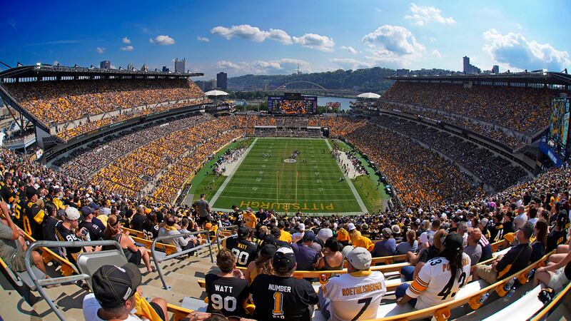 The Pittsburgh Steelers face the New England Patriots during an NFL football game at Acrisure...